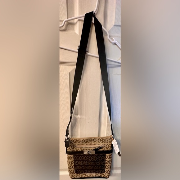 NWT Giani Bernini Block Signature Pocket North South Crossbody - Taupe Brown - Picture 8 of 16